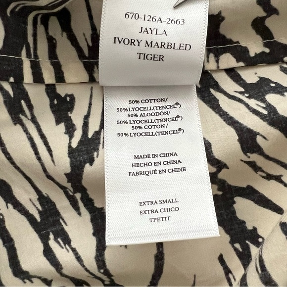 NWT RAILS Jayla One Shoulder Crop Top in Ivory Marbled Tiger Print Size XS - Picture 11 of 11